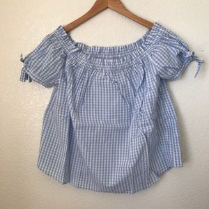 H&M 16 Blue Checkered Top